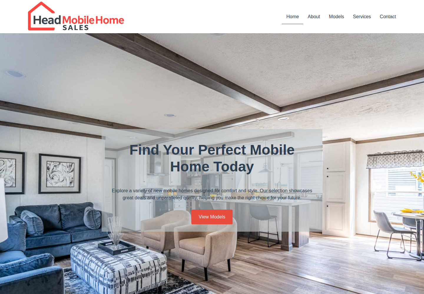 Head Mobile Home Sales WordPress website homepage